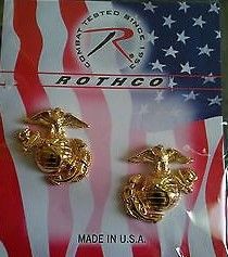 USMC gallérjelvény – fekete vagy arany, fém, párban (Rothco)