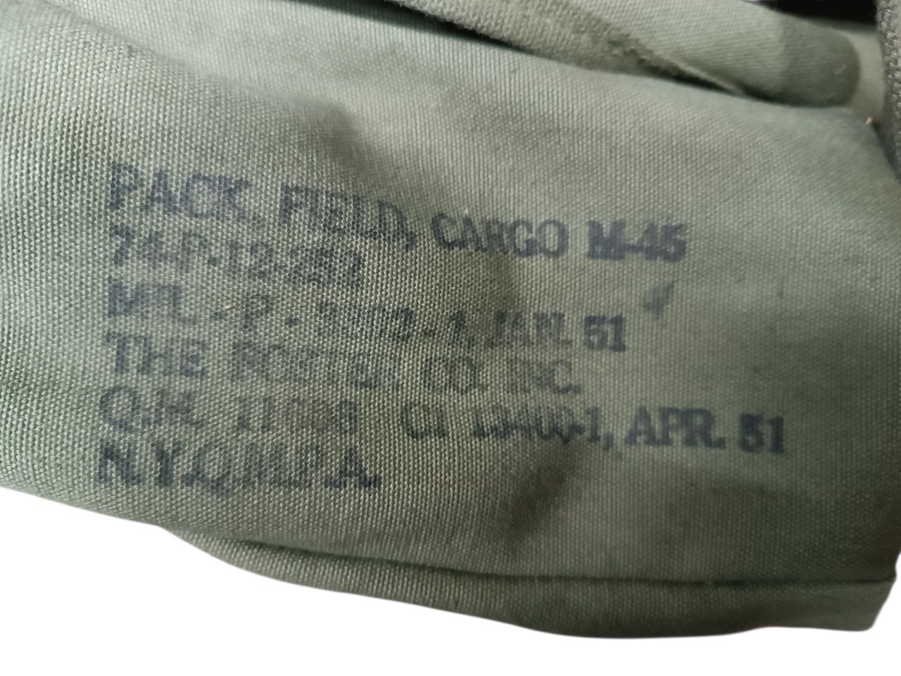 US M1945 Cargo Bag – eredeti 1951-es amerikai katonai táska (használt)