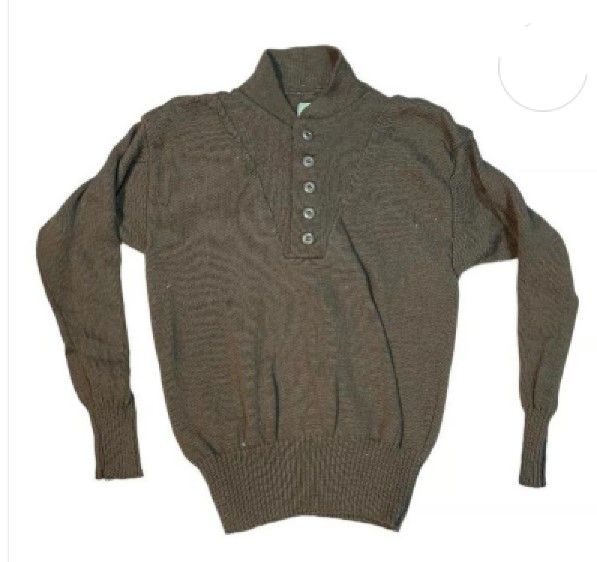 U.S. GI katonai pulóver – barna, 5 gombos, használt, eredeti Army stílus