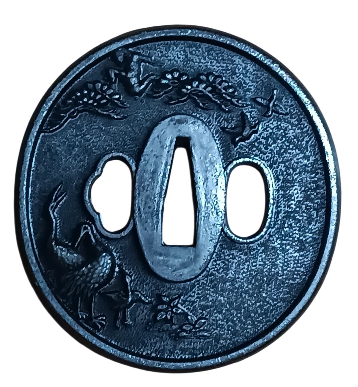 Originál Japán Tsuba – Díszített kézvédő katana és wakizashi kardokhoz