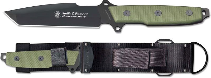 Smith & Wesson Homeland Security Bullseye Green – 440C titánbevonatos taktikai tőr G‑10 markolattal
