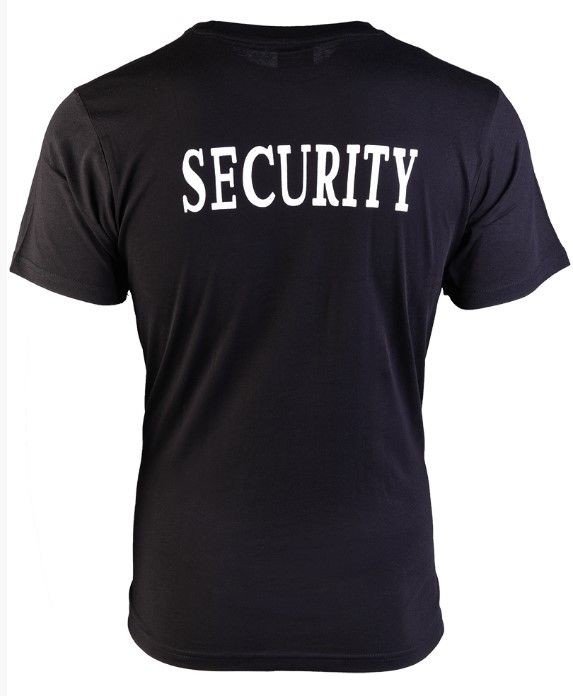 MIL‑TEC® Security póló – fekete, 100% pamut, 140–145 g/m²