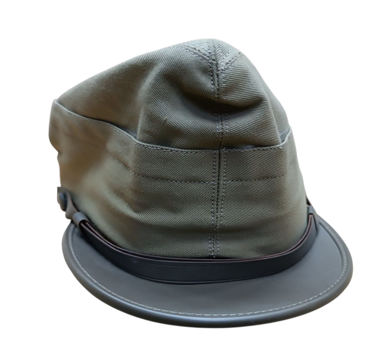 Olasz kimenő sapka – sildes, olívzöld, ködvágó stílus, Made in Italy Olasz kimenő sapka – sildes, olívzöld, ködvágó stílus, Made in Italy