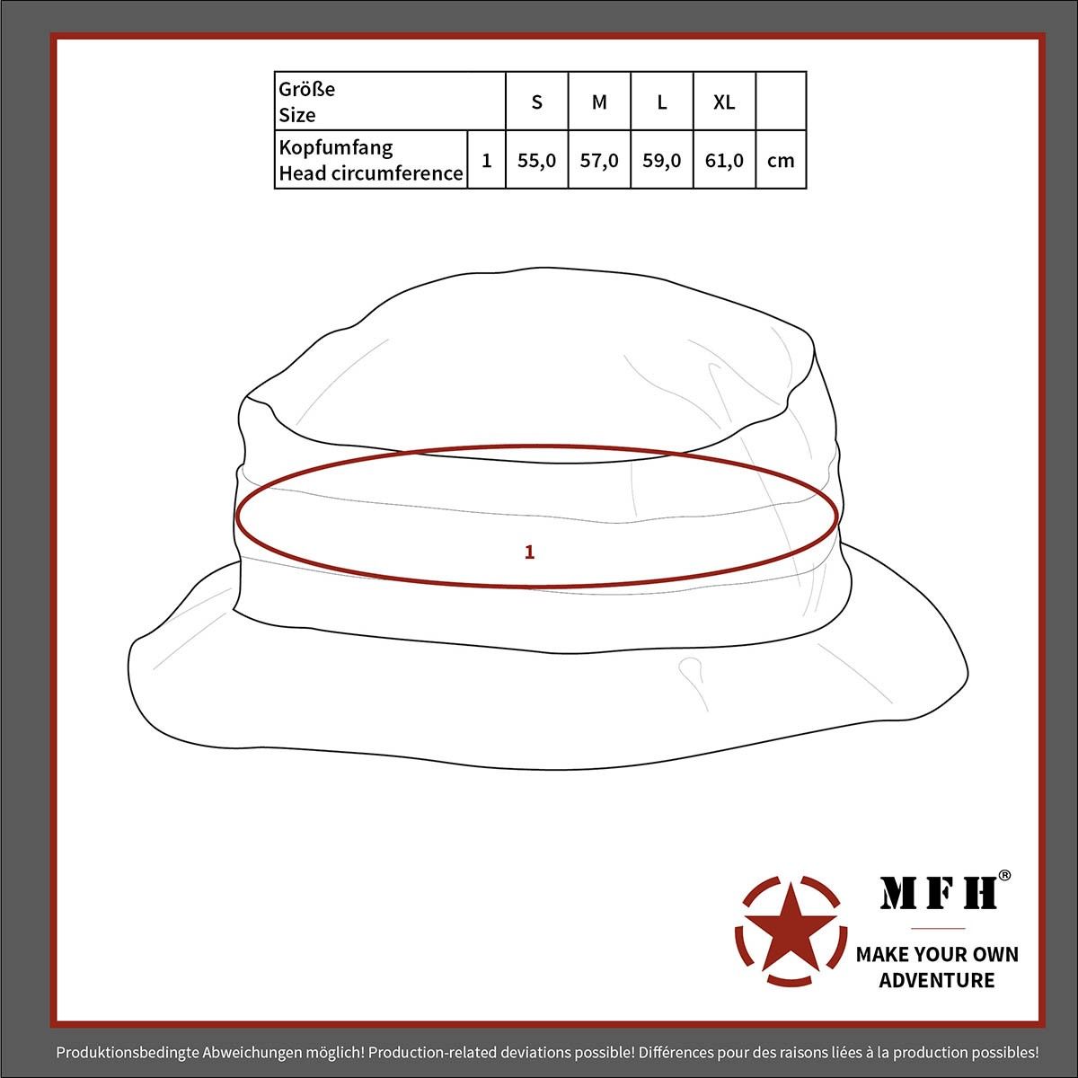 Bundeswehr dzsungelkalap (boonie hat) – pontterep mintával, 100% pamut