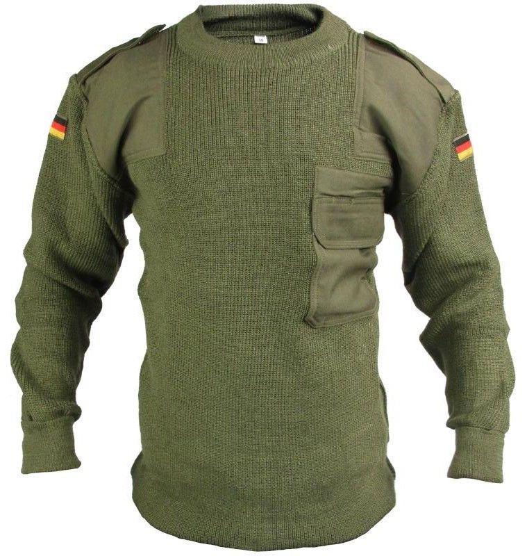 Bundeswehr eredeti katonai gyapjú pulóver – olív, használt