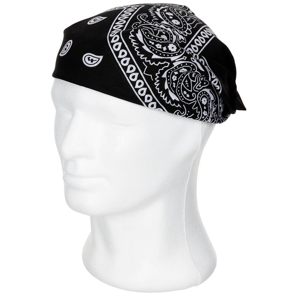 Bandana – Fekete‑Fehér Paisley Mintás, 100% Pamut (55×55 cm)