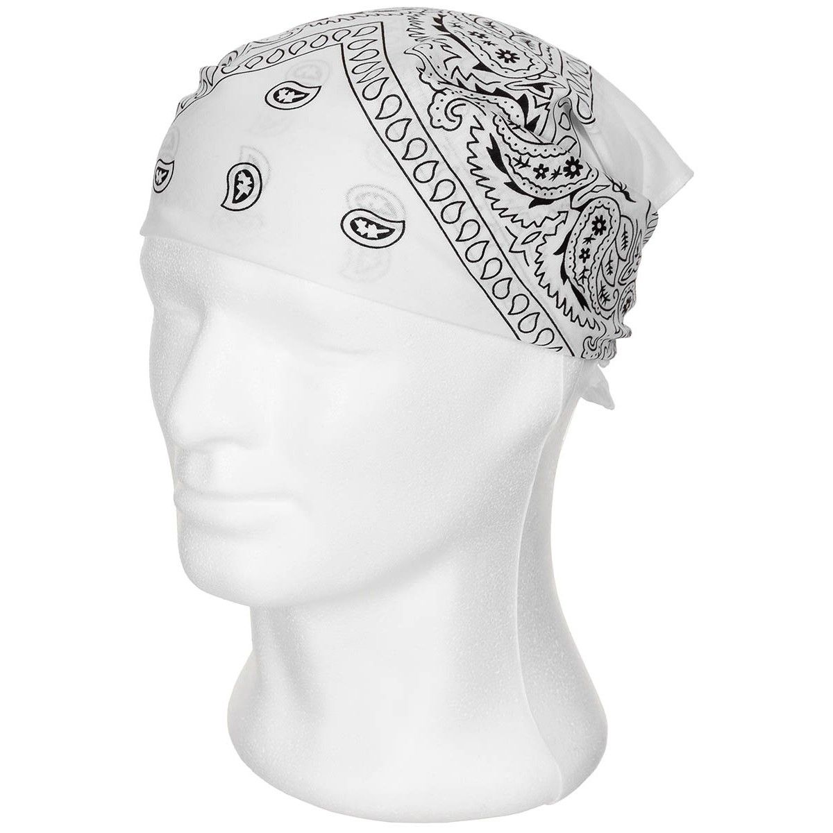 Bandana – Fekete‑Fehér Paisley Mintás, 100% Pamut (55×55 cm)