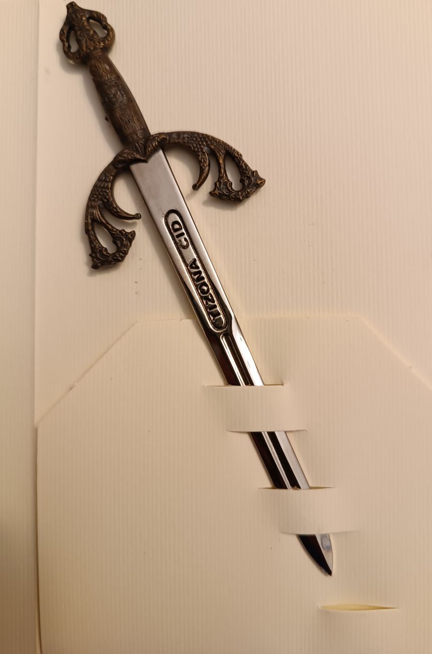 Papír vágó mini díszkard 'TIZONA DEL CID' Papír vágó mini díszkard 'TIZONA DEL CID'