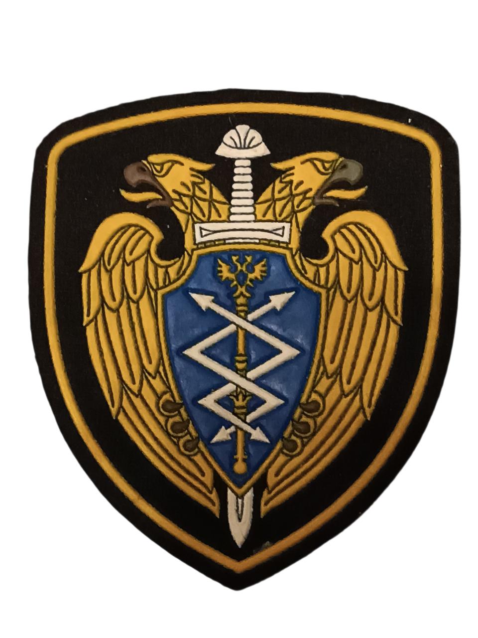 Spetssviaz hímzett karjelzés – orosz FSO különleges hírközlési szolgálat emblémája Spetssviaz hímzett karjelzés – orosz FSO különleges hírközlési szolgálat emblémája