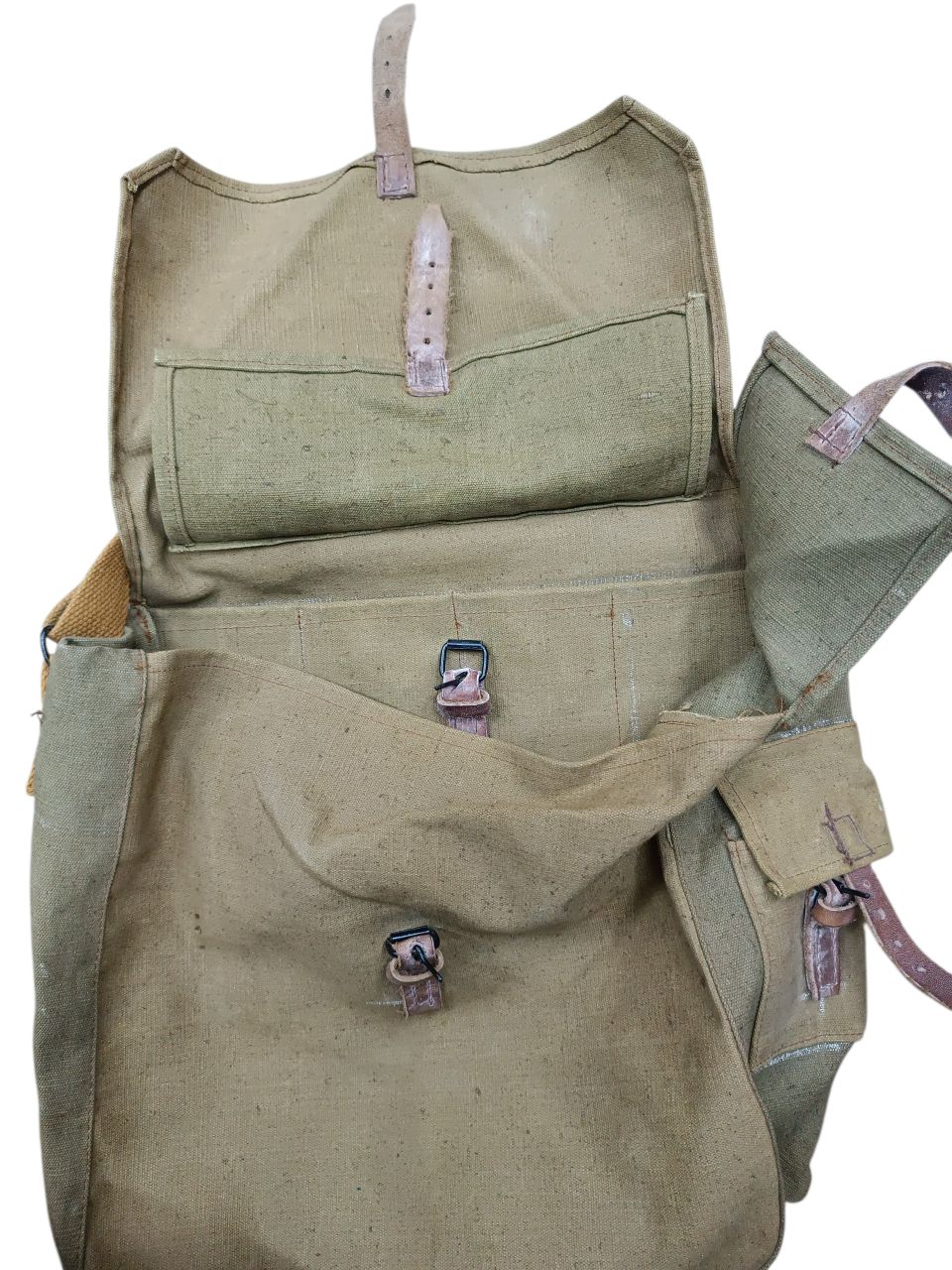 Olasz katonai válltáska – Tascapane Mod. 28/39 utódmodell (1950–60-as évek, használt)