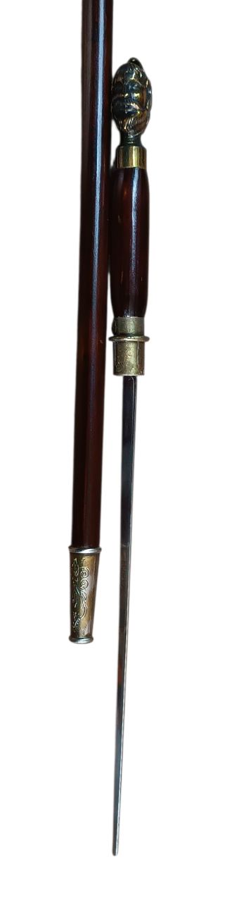 Viktoriánus stílusú dísz tőrösbot – sisakos férfifejes markolattal (92 cm) Viktoriánus stílusú dísz tőrösbot – sisakos férfifejes markolattal (92 cm)