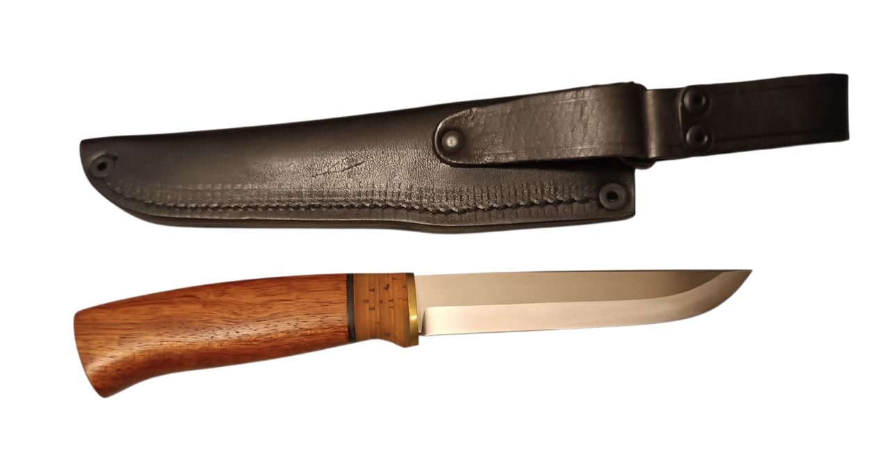 Southern Cross Dual Wood Hunter – kézzel készült vadászkés, 95X18 acél, dió–zebrano markolat