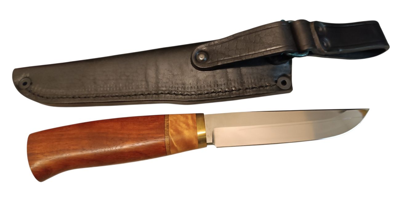 Southern Cross Dual Wood Hunter – kézzel készült vadászkés, 95X18 acél, dió–zebrano markolat